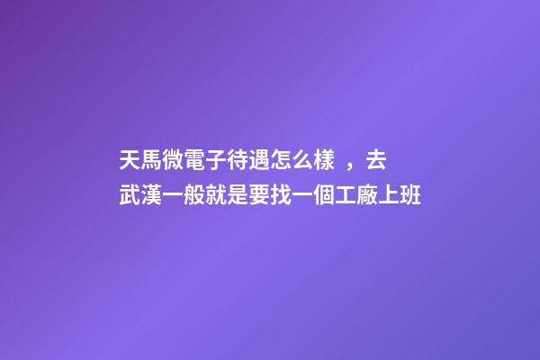 天馬微電子待遇怎么樣，去武漢一般就是要找一個工廠上班-第1張-觀點-玄機派